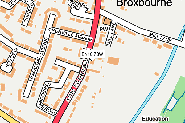 EN10 7BW map - OS OpenMap – Local (Ordnance Survey)