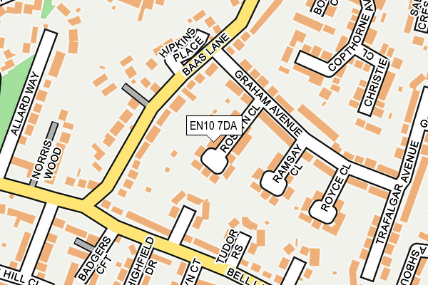 EN10 7DA map - OS OpenMap – Local (Ordnance Survey)