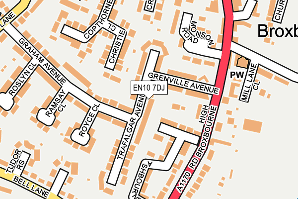 EN10 7DJ map - OS OpenMap – Local (Ordnance Survey)