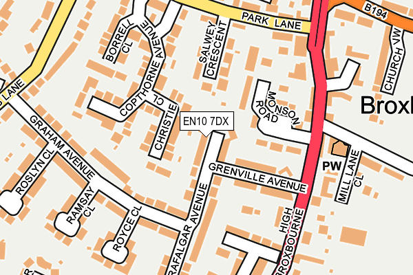 EN10 7DX map - OS OpenMap – Local (Ordnance Survey)