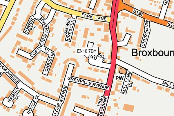 EN10 7DY map - OS OpenMap – Local (Ordnance Survey)