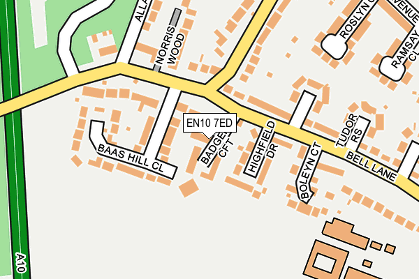 EN10 7ED map - OS OpenMap – Local (Ordnance Survey)