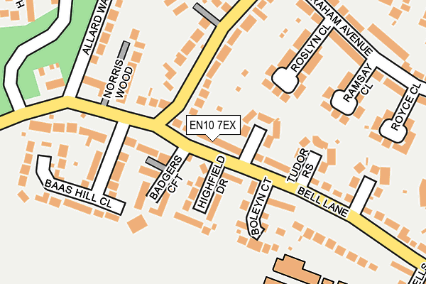 EN10 7EX map - OS OpenMap – Local (Ordnance Survey)