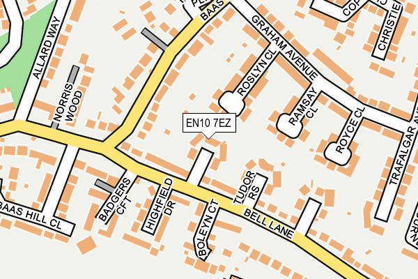 EN10 7EZ map - OS OpenMap – Local (Ordnance Survey)