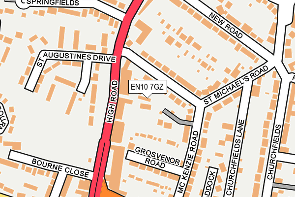 EN10 7GZ map - OS OpenMap – Local (Ordnance Survey)