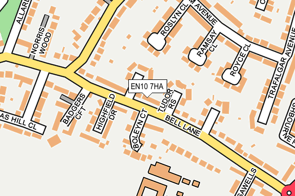 EN10 7HA map - OS OpenMap – Local (Ordnance Survey)