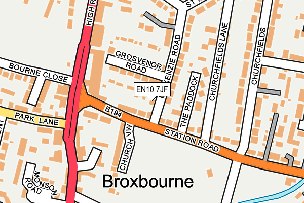 EN10 7JF map - OS OpenMap – Local (Ordnance Survey)