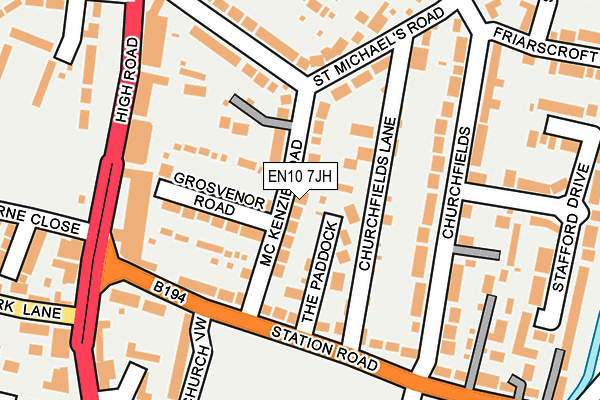 EN10 7JH map - OS OpenMap – Local (Ordnance Survey)