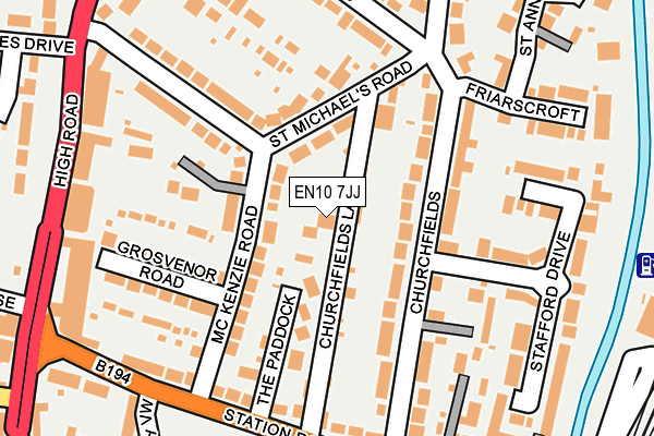 EN10 7JJ map - OS OpenMap – Local (Ordnance Survey)