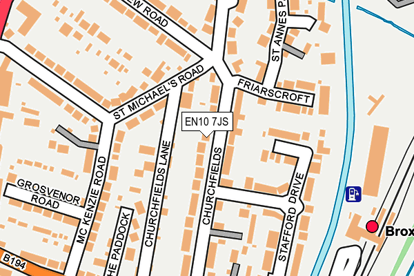 EN10 7JS map - OS OpenMap – Local (Ordnance Survey)