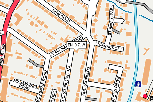 EN10 7JW map - OS OpenMap – Local (Ordnance Survey)