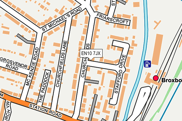EN10 7JX map - OS OpenMap – Local (Ordnance Survey)