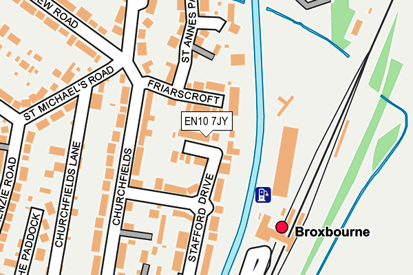 EN10 7JY map - OS OpenMap – Local (Ordnance Survey)