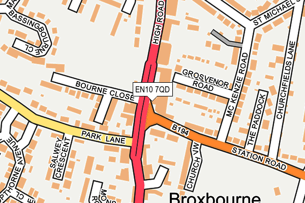 EN10 7QD map - OS OpenMap – Local (Ordnance Survey)