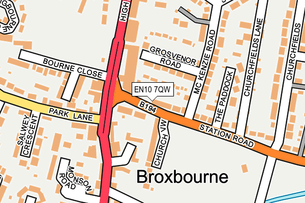 EN10 7QW map - OS OpenMap – Local (Ordnance Survey)