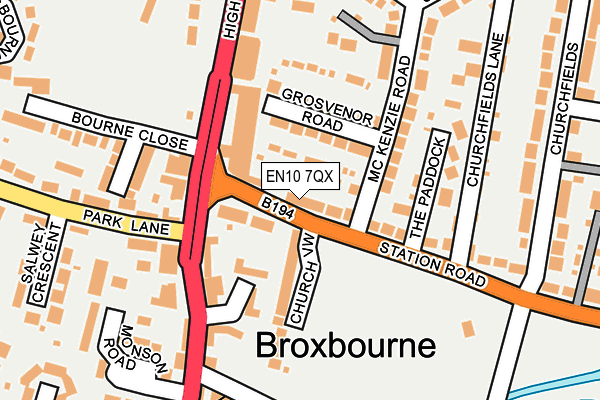 EN10 7QX map - OS OpenMap – Local (Ordnance Survey)