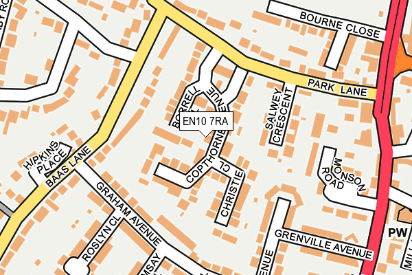 EN10 7RA map - OS OpenMap – Local (Ordnance Survey)