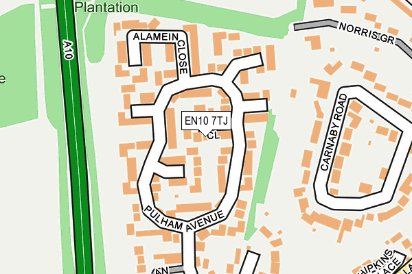 EN10 7TJ map - OS OpenMap – Local (Ordnance Survey)