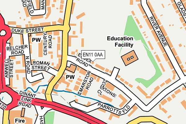 EN11 0AA map - OS OpenMap – Local (Ordnance Survey)