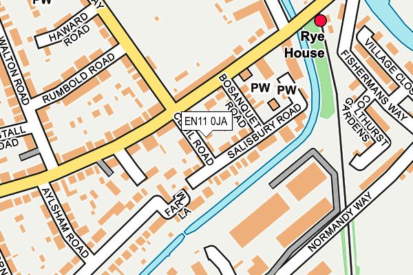 EN11 0JA map - OS OpenMap – Local (Ordnance Survey)