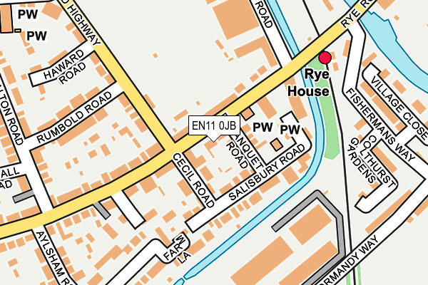 EN11 0JB map - OS OpenMap – Local (Ordnance Survey)