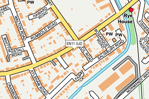 EN11 0JD map - OS OpenMap – Local (Ordnance Survey)