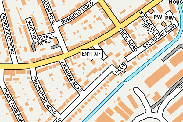 EN11 0JF map - OS OpenMap – Local (Ordnance Survey)