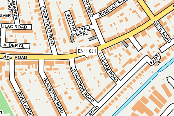 EN11 0JH map - OS OpenMap – Local (Ordnance Survey)