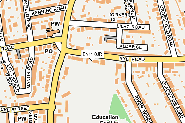 EN11 0JR map - OS OpenMap – Local (Ordnance Survey)