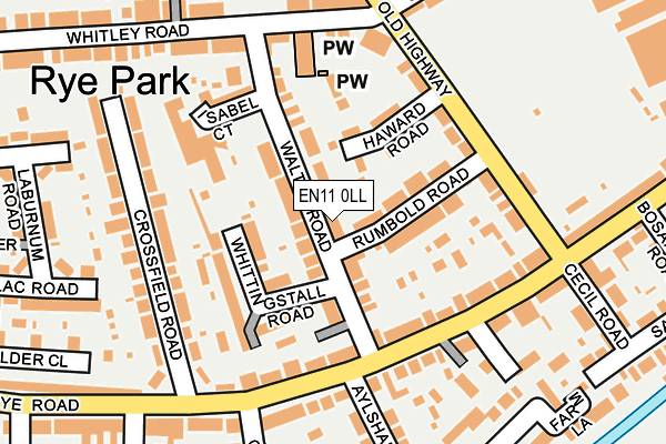 EN11 0LL map - OS OpenMap – Local (Ordnance Survey)