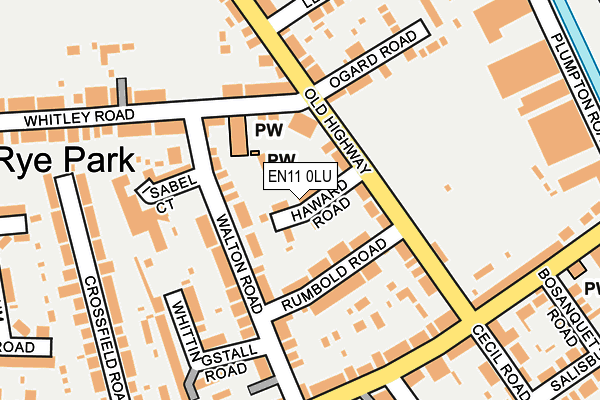 EN11 0LU map - OS OpenMap – Local (Ordnance Survey)
