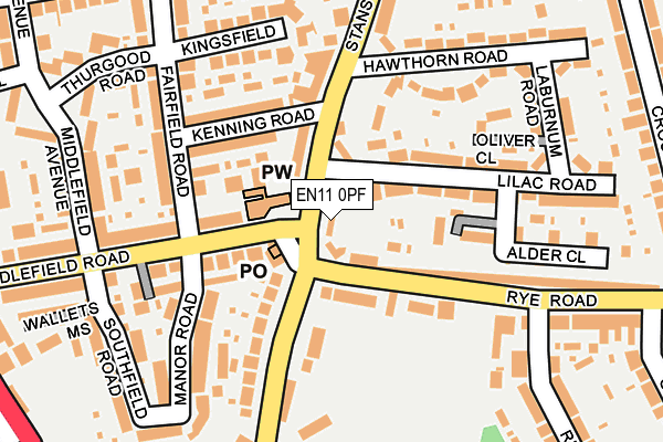 EN11 0PF map - OS OpenMap – Local (Ordnance Survey)