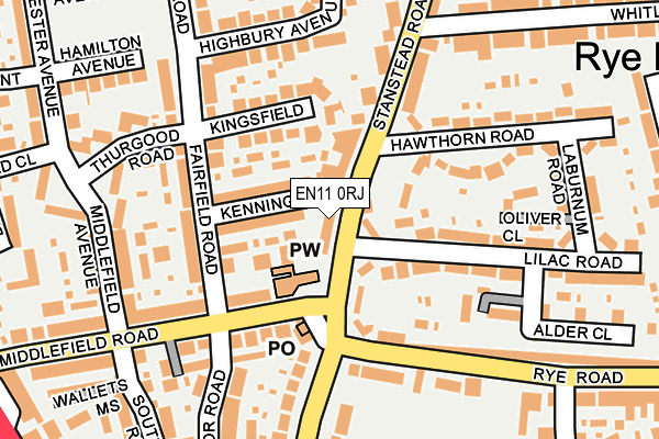 EN11 0RJ map - OS OpenMap – Local (Ordnance Survey)