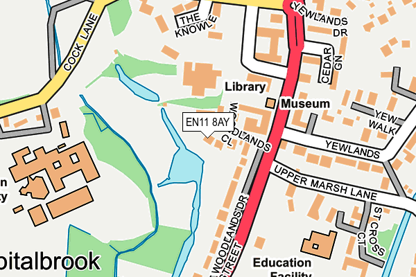 EN11 8AY map - OS OpenMap – Local (Ordnance Survey)