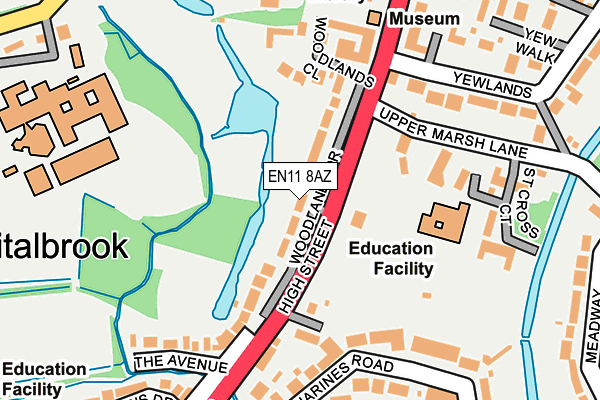 EN11 8AZ map - OS OpenMap – Local (Ordnance Survey)