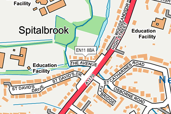 EN11 8BA map - OS OpenMap – Local (Ordnance Survey)