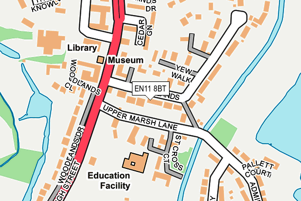 EN11 8BT map - OS OpenMap – Local (Ordnance Survey)