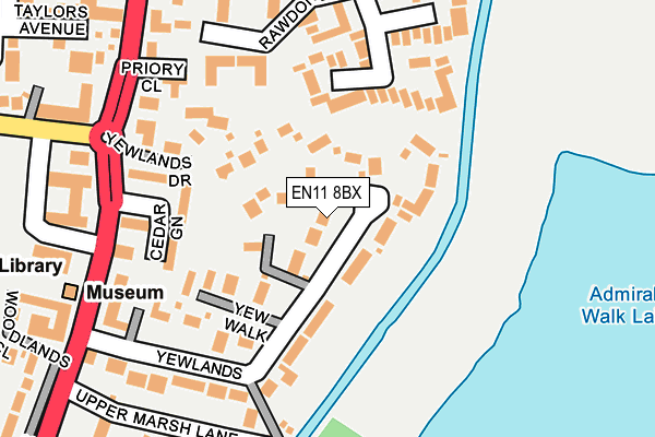 EN11 8BX map - OS OpenMap – Local (Ordnance Survey)