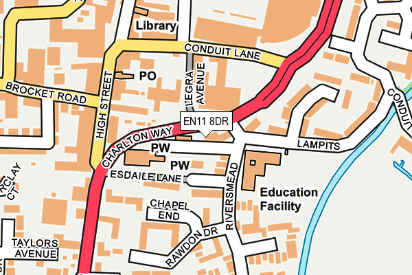 EN11 8DR map - OS OpenMap – Local (Ordnance Survey)