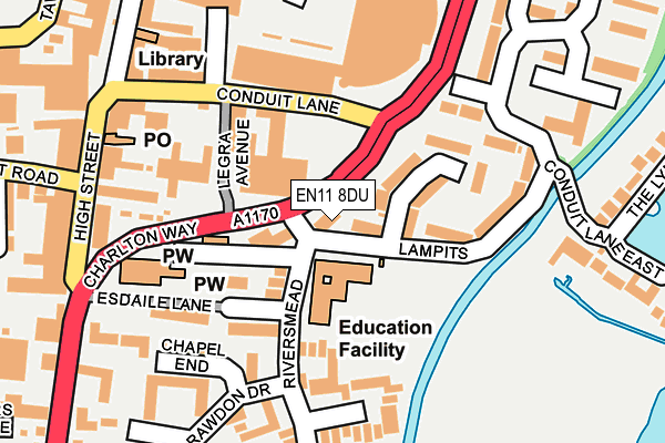 EN11 8DU map - OS OpenMap – Local (Ordnance Survey)