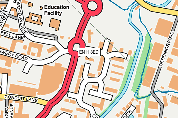 EN11 8ED map - OS OpenMap – Local (Ordnance Survey)