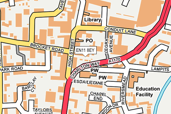 EN11 8EY map - OS OpenMap – Local (Ordnance Survey)