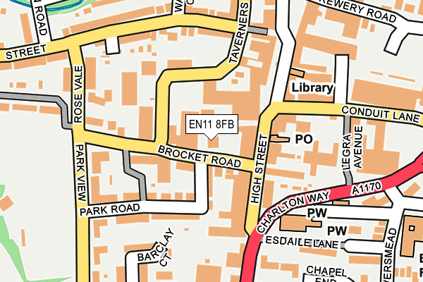EN11 8FB map - OS OpenMap – Local (Ordnance Survey)