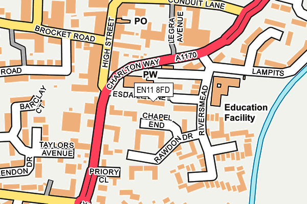 EN11 8FD map - OS OpenMap – Local (Ordnance Survey)