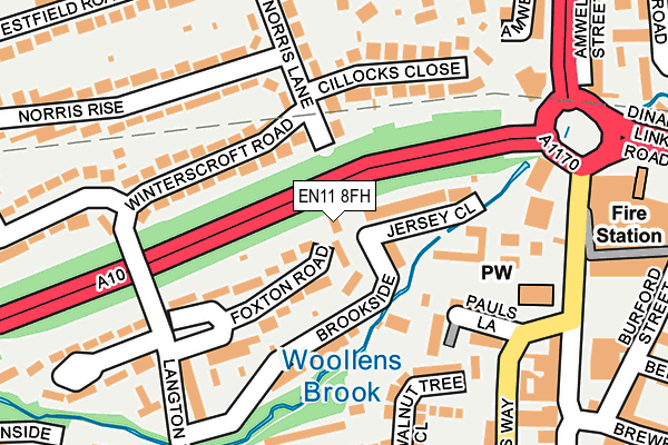 EN11 8FH map - OS OpenMap – Local (Ordnance Survey)