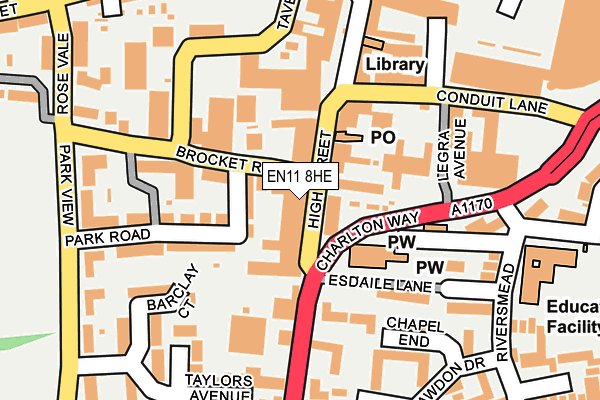 EN11 8HE map - OS OpenMap – Local (Ordnance Survey)