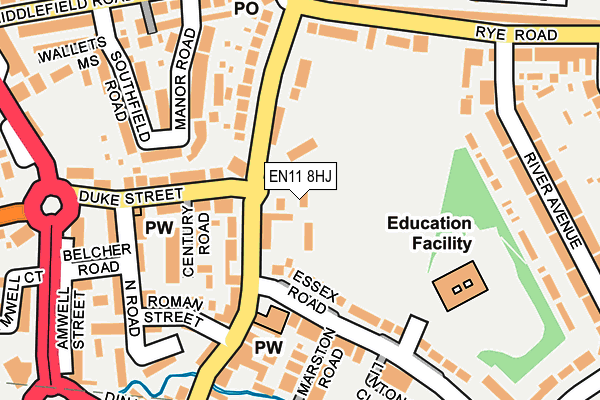 EN11 8HJ map - OS OpenMap – Local (Ordnance Survey)