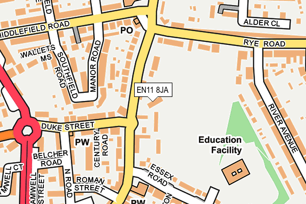EN11 8JA map - OS OpenMap – Local (Ordnance Survey)