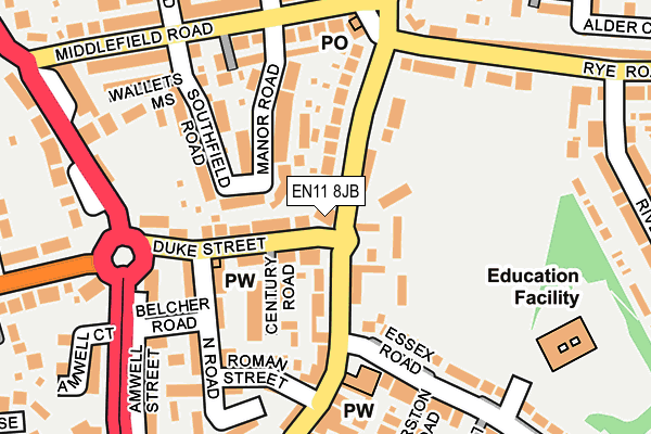 EN11 8JB map - OS OpenMap – Local (Ordnance Survey)