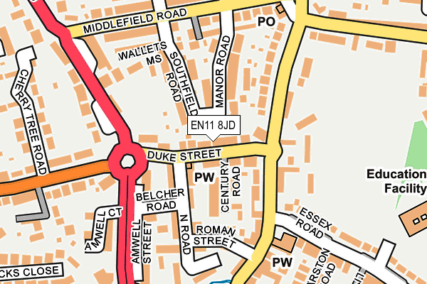 EN11 8JD map - OS OpenMap – Local (Ordnance Survey)